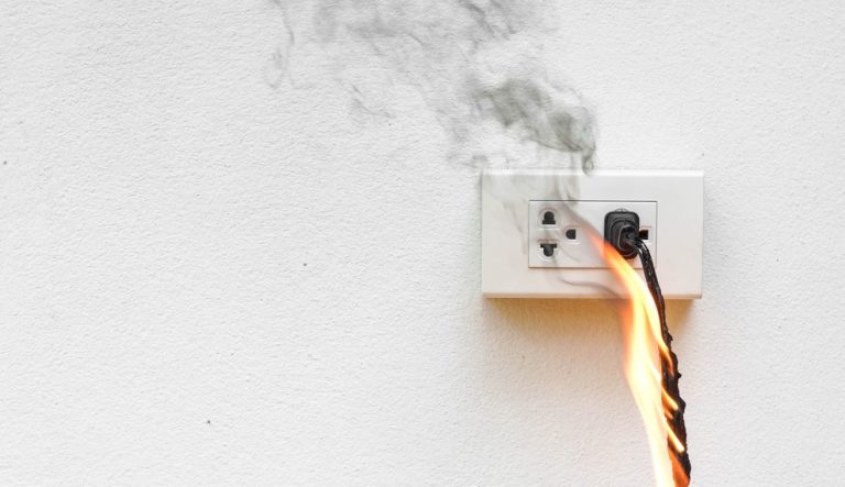 blowing up electrical outlet